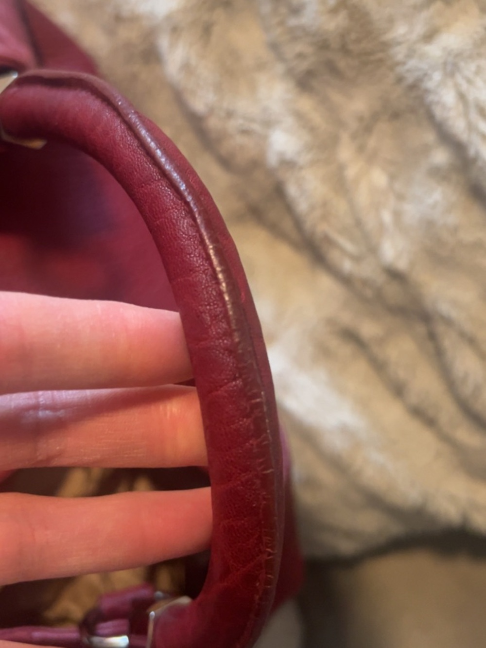 NEW | Yves Saint Laurent | Plush Red Crimson Leather Shoulder Handbag Women’s - Picture 5 of 15